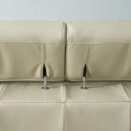 Lennox Almond Cream Leather 3-Seater Sofa