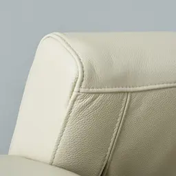 Lennox Almond Cream Leather 3-Seater Sofa