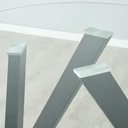 Jutta Glass 120cm Dining Table - Black Legs