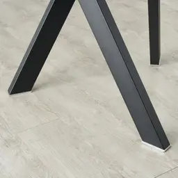 Jutta Glass 120cm Dining Table - Black Legs