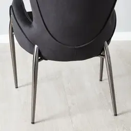 Henry Black Velvet Dining Chair - Black Nickel Legs