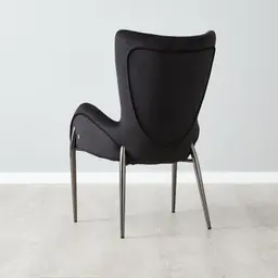 Henry Black Velvet Dining Chair - Black Nickel Legs