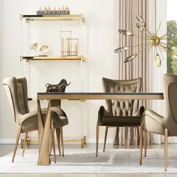 Henry Black Velvet Dining Chair - Black Nickel Legs