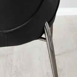 Henry Black Velvet Dining Chair - Black Nickel Legs