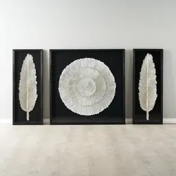 Leilani Silver and Black Paper Shadow Box 