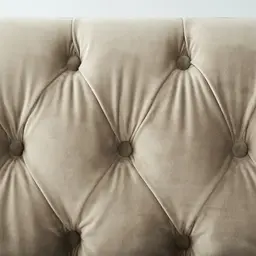 Vogue Beige Velvet 3 Seater Sofa 