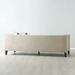 Vogue Beige Velvet 3 Seater Sofa 