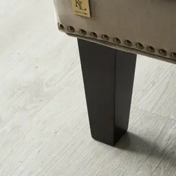 Vogue Beige Velvet Ottoman 