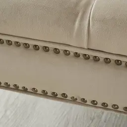 Vogue Beige Velvet Ottoman 