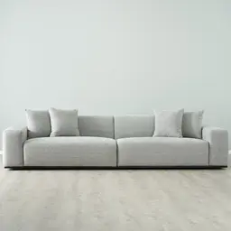 Erica Mid Grey Woven Fabric 4-Seater Sofa