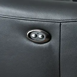 Bruce Black Leather 3-Seater Electric Recliner 