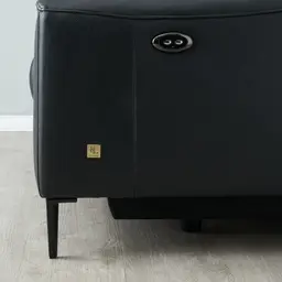 Bruce Black Leather 3-Seater Electric Recliner 