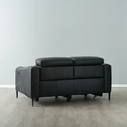 Bruce Black Leather 2-Seater Electric Recliner 