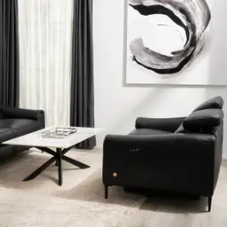 Bruce Black Leather 2-Seater Electric Recliner 