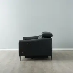 Bruce Black Leather 2-Seater Electric Recliner 
