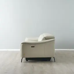 Carolina Cream Leather 3-Seater Electric Recliner 