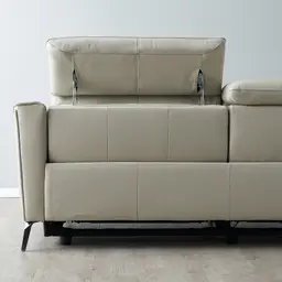 Carolina Cream Leather 3-Seater Electric Recliner 