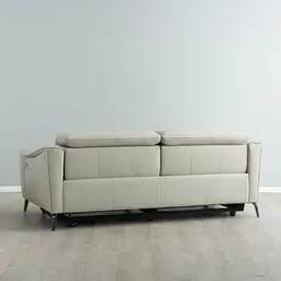 Carolina Cream Leather 3-Seater Electric Recliner 