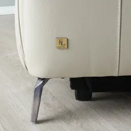 Carolina Cream Leather 3-Seater Electric Recliner 