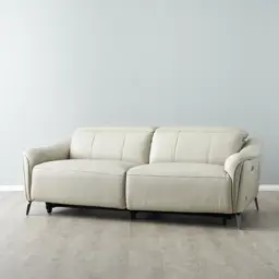 Carolina Cream Leather 3-Seater Electric Recliner 