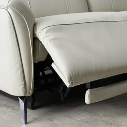 Carolina Cream Leather 3-Seater Electric Recliner 