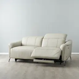 Carolina Cream Leather 2-Seater Electric Recliner 