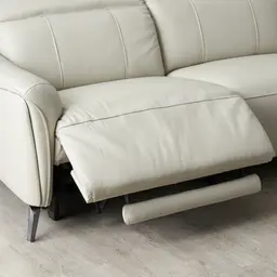 Carolina Cream Leather 2-Seater Electric Recliner 