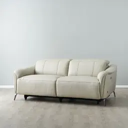 Carolina Cream Leather 2-Seater Electric Recliner 