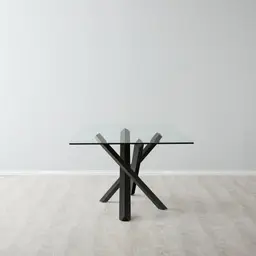 Lola Black Dining Table - Glass Top