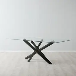 Lola Black Dining Table - Glass Top