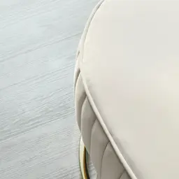 Hilda II Cream Velvet Ottoman 