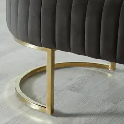 Hilda II Charcoal Velvet Ottoman 