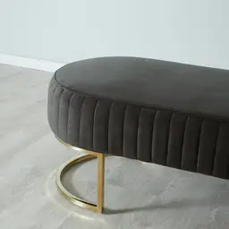 Hilda II Charcoal Velvet Ottoman 