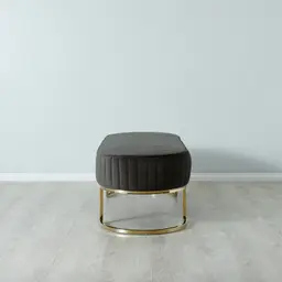 Hilda II Charcoal Velvet Ottoman 