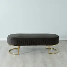 Hilda II Charcoal Velvet Ottoman 