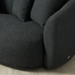 Everett Black Boucle 3-Seater Sofa