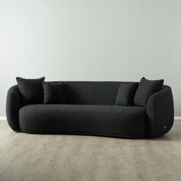 Everett Black Boucle 3-Seater Sofa