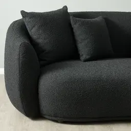Everett Black Boucle 2 Seater Sofa 