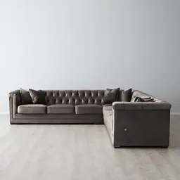 Audrey Mushroom Velvet Corner Sofa