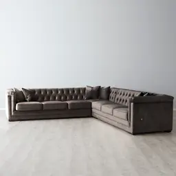 Audrey Mushroom Velvet Corner Sofa