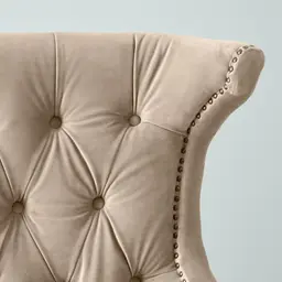 Deco Beige Velvet Armchair