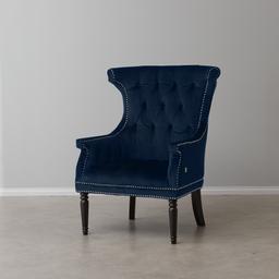 Deco Navy Blue Velvet Armchair