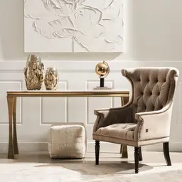 Deco Navy Blue Velvet Armchair