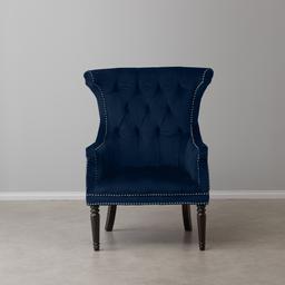 Deco Navy Blue Velvet Armchair
