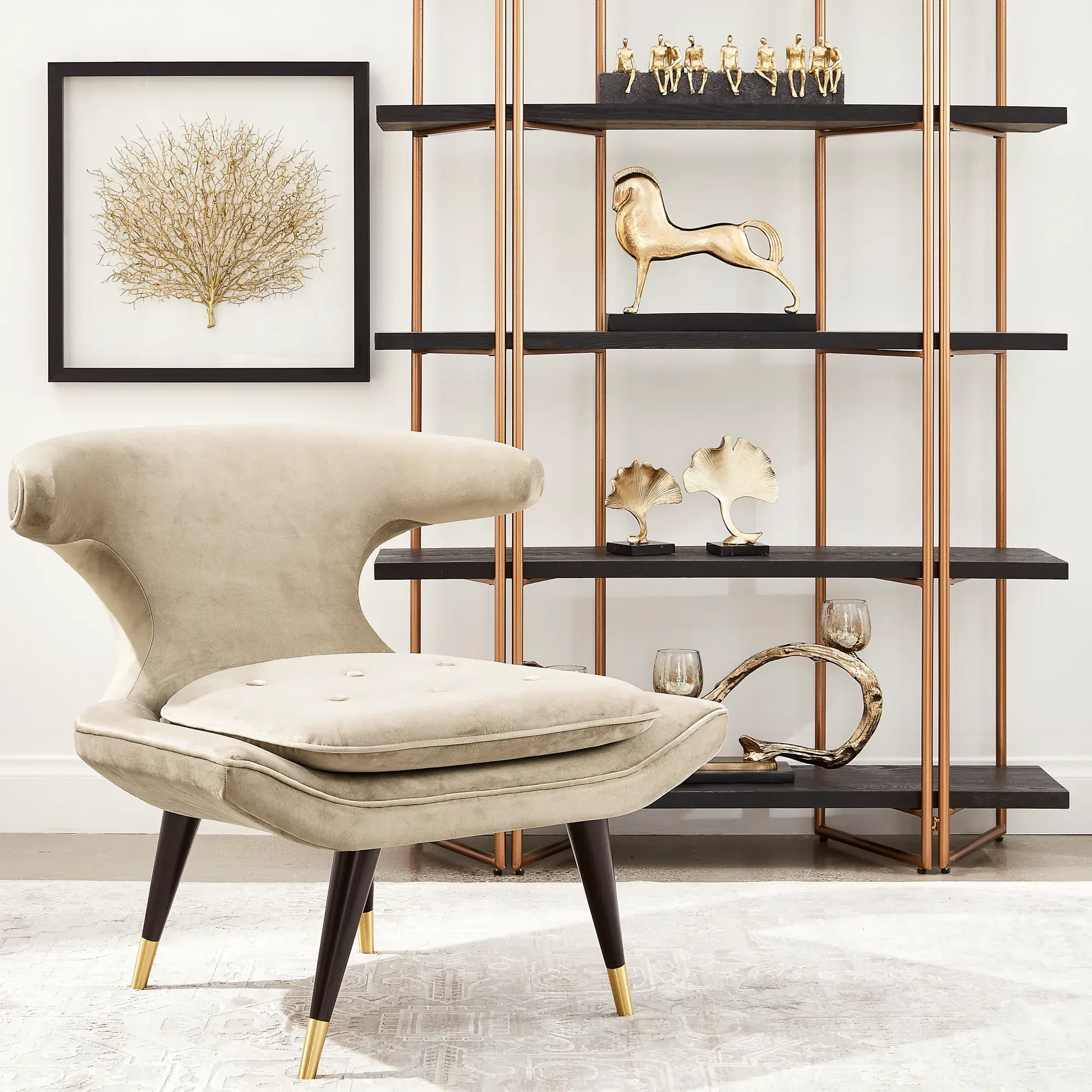 Tarrington Navy Blue Velvet Occasional Chair