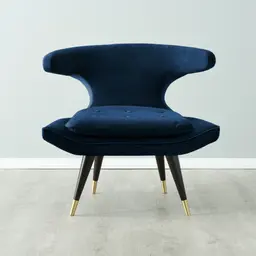 Tarrington Navy Blue Velvet Occasional Chair