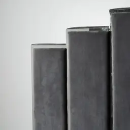 Jacques Charcoal Velvet Queen Bed - Black Nickel Frame