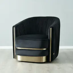 Crown Midnight Black Velvet Occasional Chair