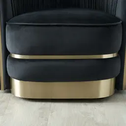 Crown Midnight Black Velvet Occasional Chair