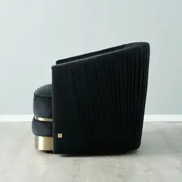 Crown Midnight Black Velvet Occasional Chair